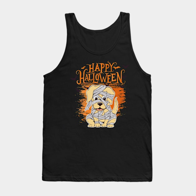 Halloween Happy Halloween Funny Dog Costume Tank Top by Pummli